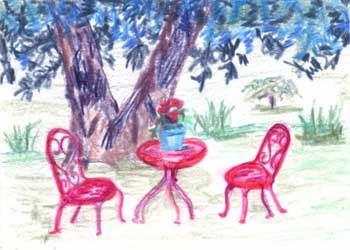 "In My Garden" by Joan Stackpole, Monroe WI - Colored Pencil